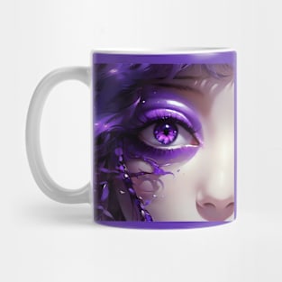 Closeup of a purple eye Mug